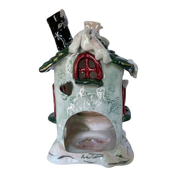 Blue Sky Clayworks Frosty Skate Rental Candle House by Heather Goldminc - 7" H - Picture 4 of 16
